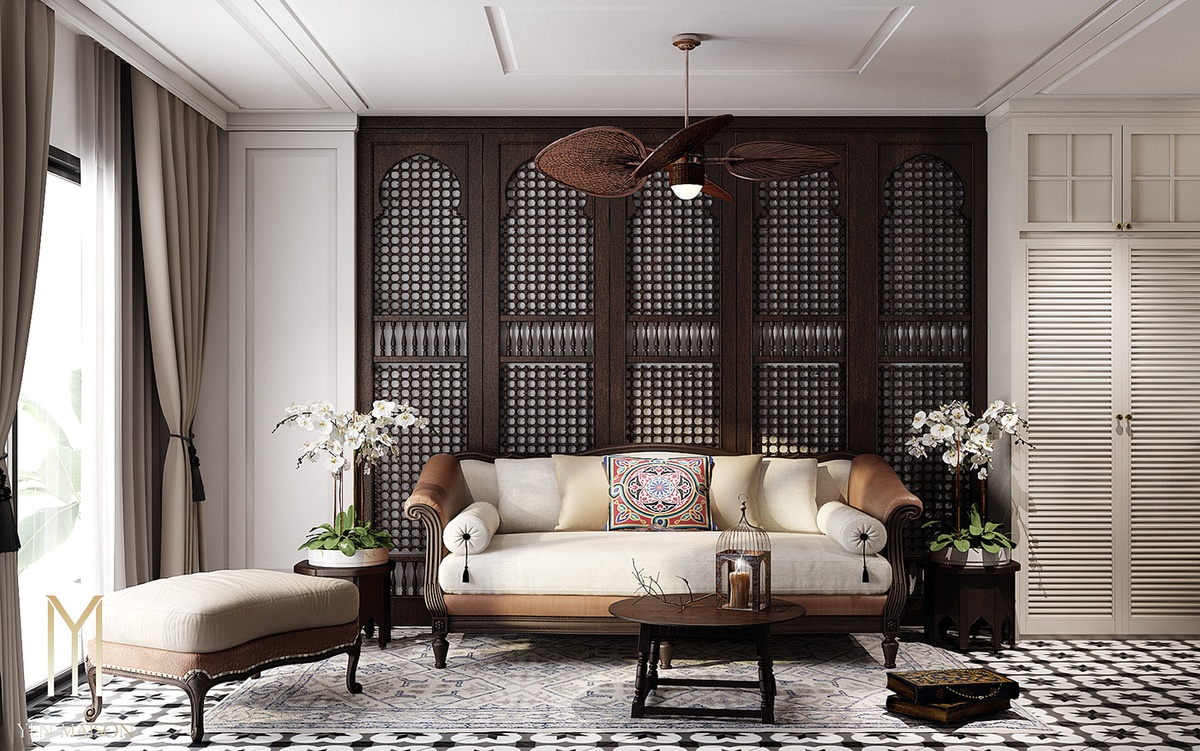 Tổng hợp mẫu sofa phong cách Đông Dương Indochine Style 16 Mẫu sofa phong cách Đông Dương