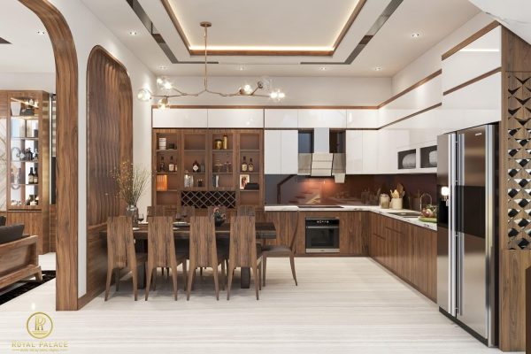 nội thất phòng bếp bằng gỗ tự nhiên