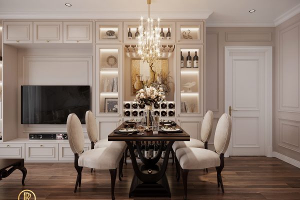 Thiết kế chung cư 3 phòng ngủ 105m2 tân cổ điển 12 thiết kế nội thất chung cư tân cổ điển