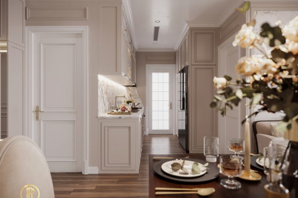 Thiết kế chung cư 3 phòng ngủ 105m2 tân cổ điển 8 bep2