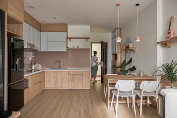 Thiết kế căn hộ 65m2 vintage đẹp nhẹ nhàng 6 thiet ke can ho 65m2 vintage doc dao 9