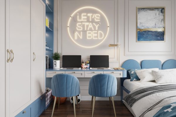 Thiết kế chung cư 3 phòng ngủ 105m2 tân cổ điển 23 phong ngu con trai