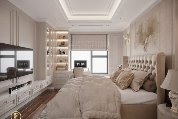 Thiết kế chung cư 3 phòng ngủ 105m2 tân cổ điển 5 phong ngu master1