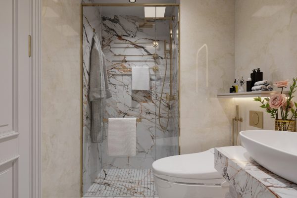Thiết kế chung cư 3 phòng ngủ 105m2 tân cổ điển 13 phong ve sinh