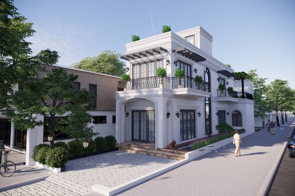 thiết kế biệt thự đơn lập tân cổ điển