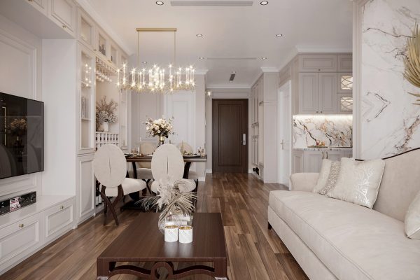 Thiết kế chung cư 3 phòng ngủ 105m2 tân cổ điển 11 thiet ke phong khach4