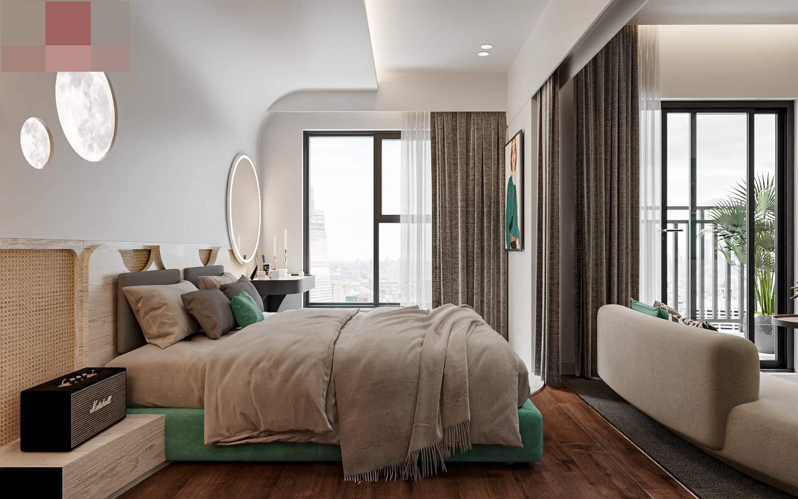 Căn hộ 55m2 ở Bình Dương mang màu xanh mát mẻ, đẹp mê mẩn Thiết kế chung cư 55m2 mang màu xanh mát mẻ, đẹp mê mẩn