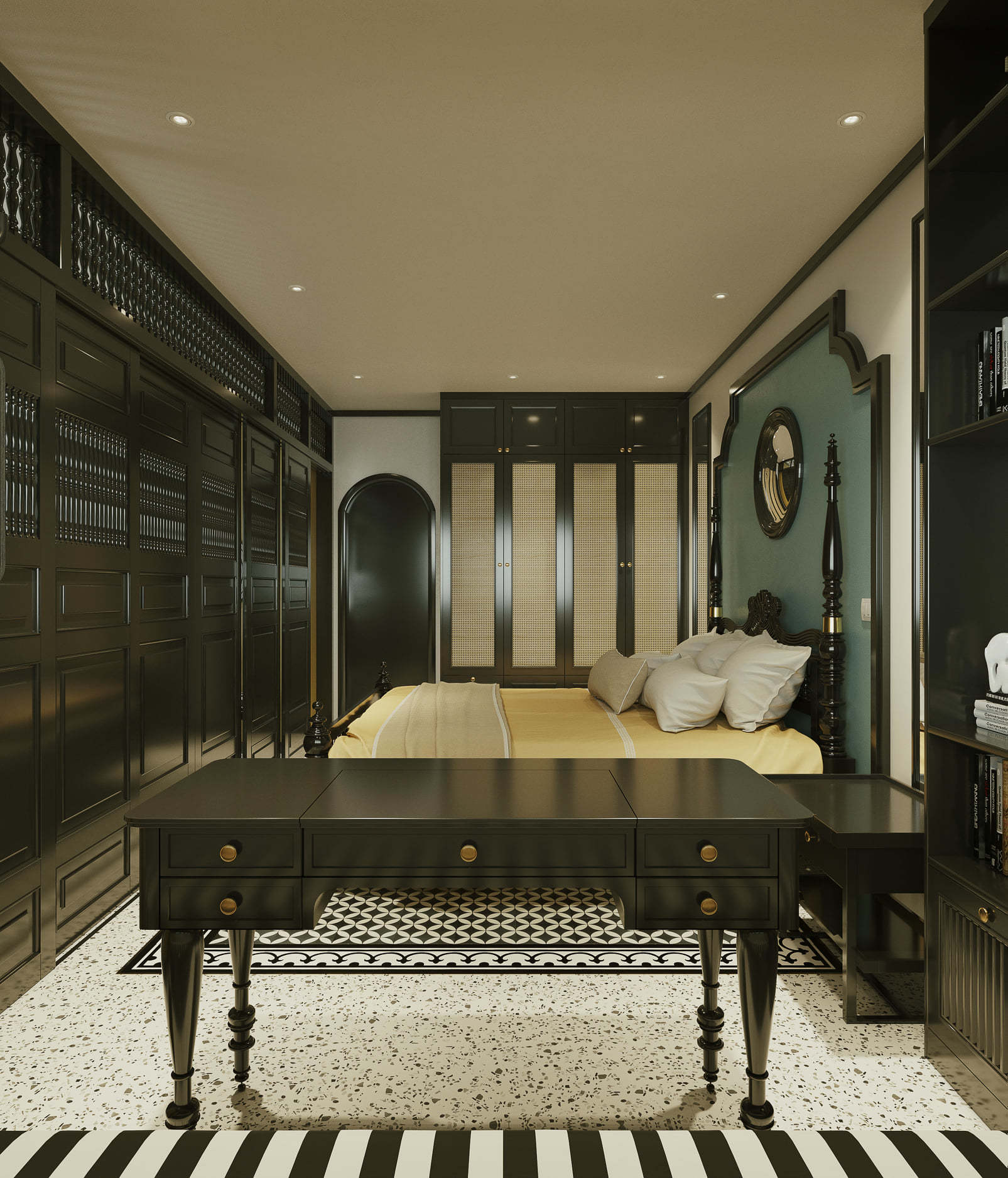 Thiết kế nội thất chung cư 45m2 phong cách Indochine