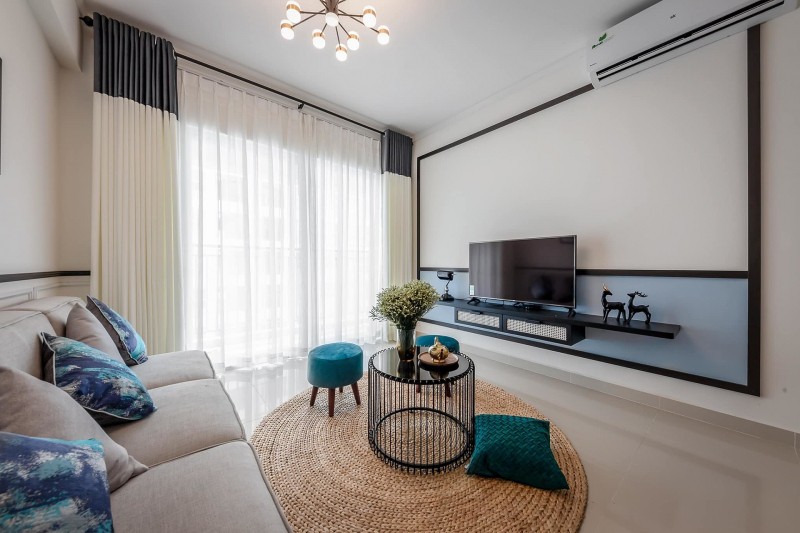 Thiết kế nội thất phong cách Indochine chung cư Phương Đông Green Home