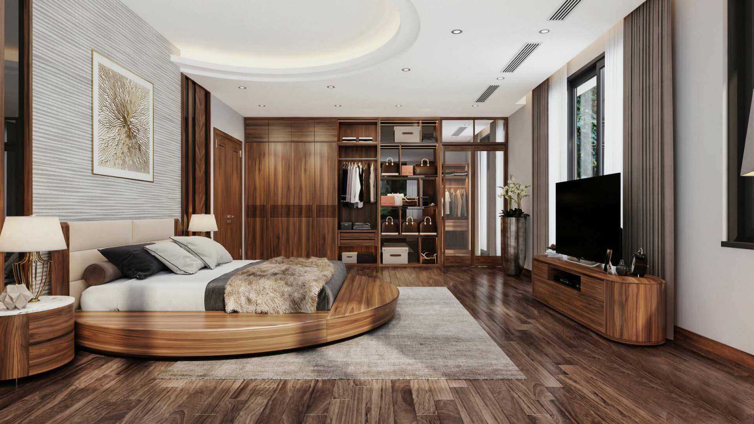 Mẫu thiết kế nội thất chung cư gỗ tự nhiên đẹp