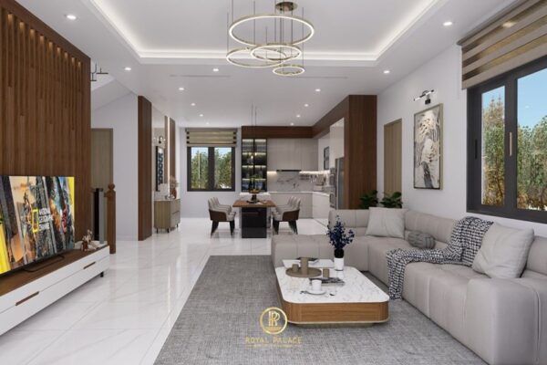 Thiết kế nội thất nhà phố liền kề sử dụng gỗ An Cường