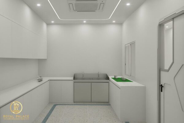 Thiết kế Phòng khám Huyền Châu cơ sở 3 tại Hà Nội 15 Khu xử lý dụng cụ của phòng khám thẩm mỹ Huyền Châu Beauty