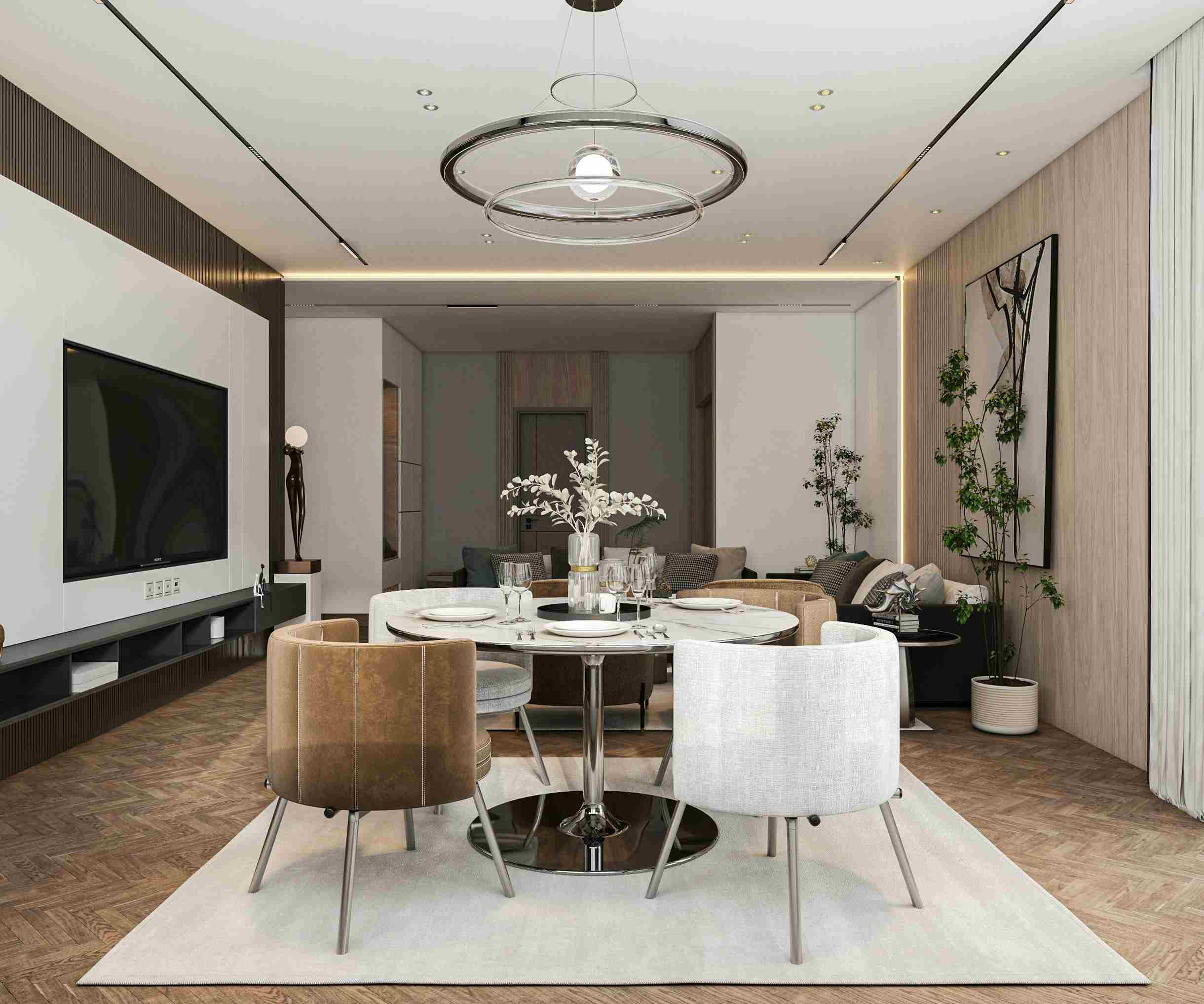 Thiết kế nội thất chung cư Home City 105m2 3 phòng ngủ tại quận Cầu Giấy, Hà Nội – Phong cách Modern Luxury đẳng cấp 15 Tổng quan thiết kế nội thất chung cư Home City