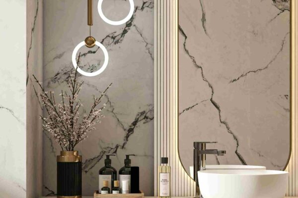 Thiết kế nội thất chung cư Home City 105m2 3 phòng ngủ tại quận Cầu Giấy, Hà Nội – Phong cách Modern Luxury đẳng cấp 11 Tuong op da ket hop da van tao diem nhan sang trong