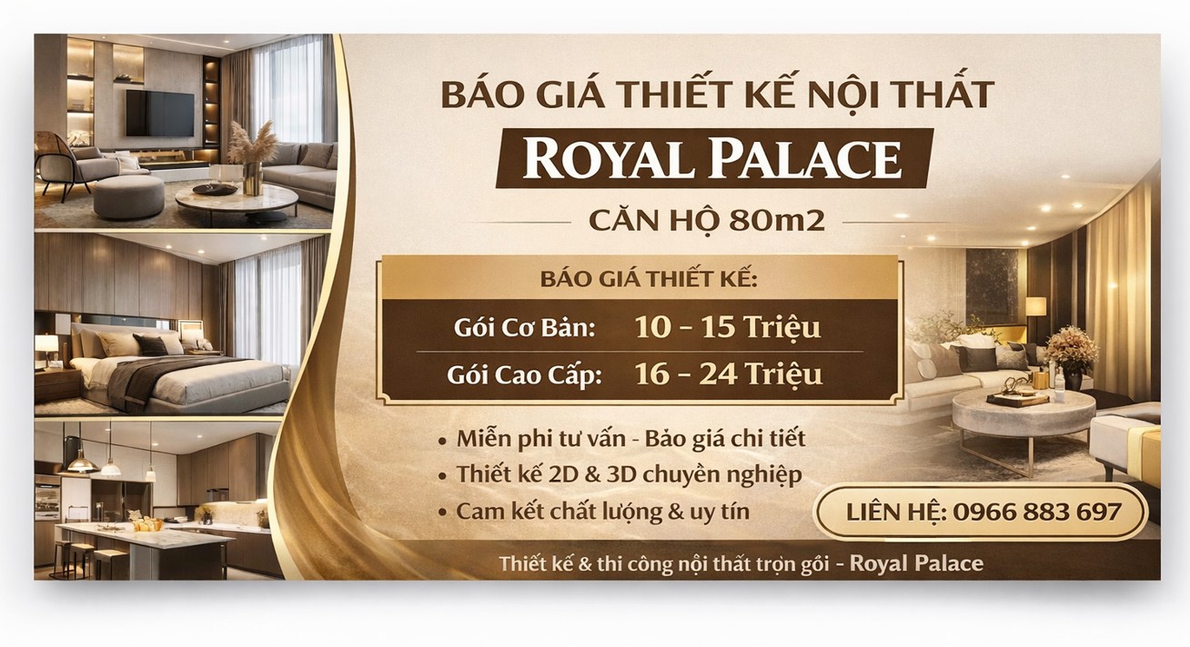 chi phí thiết kế nội thất chung cư 80m2