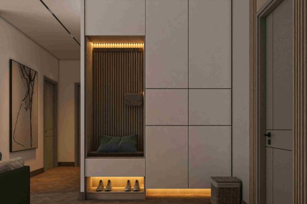 Thiết kế nội thất chung cư Home City 105m2 3 phòng ngủ tại quận Cầu Giấy, Hà Nội – Phong cách Modern Luxury đẳng cấp 7 cua vao voi tu da dung gon gang