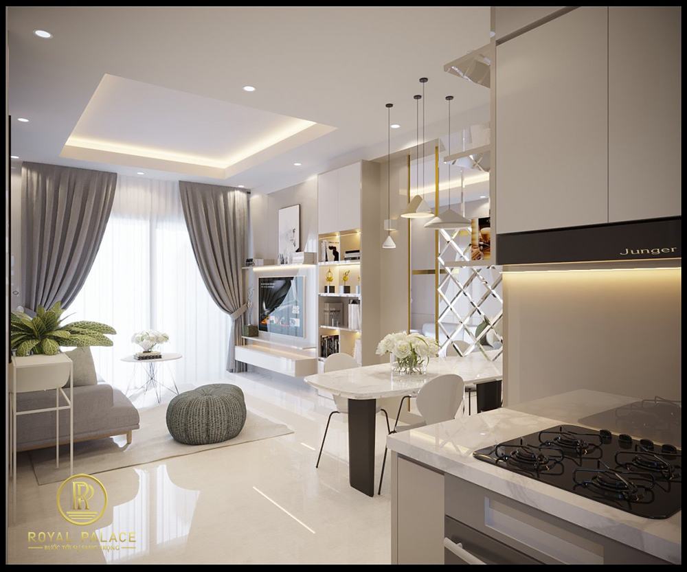 Thiết kế nội thất phòng khách đơn giản, tối ưu không gian thông thoáng