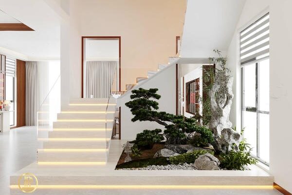 Thiết Kế Nội Thất Nhà Phố Hiện Đại, Sang Trọng Tại Thái Bình 11 Thiết kế cầu thang cho nhà phố 2 tầng