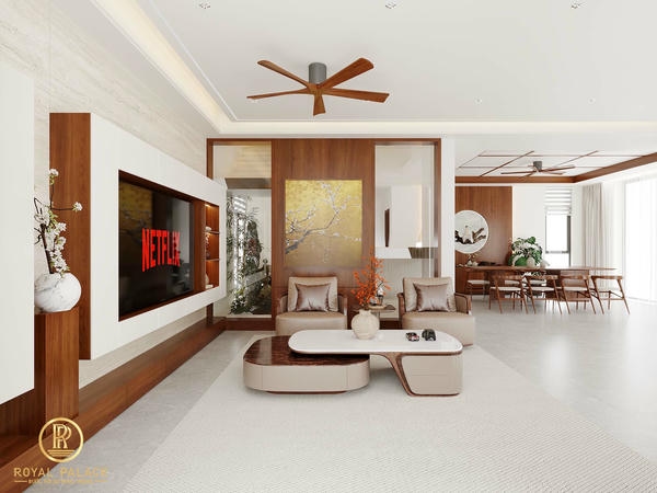 Thiết Kế Nội Thất Nhà Phố Hiện Đại, Sang Trọng Tại Thái Bình 18 Không gian phòng khách thiết kế mở tạo cảm giác rộng rãi cho căn phòng