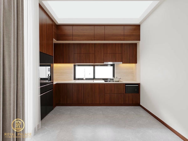 Thiết Kế Nội Thất Nhà Phố Hiện Đại, Sang Trọng Tại Thái Bình 22 Khu vực bếp được thiết kế theo phong cách hiện đại với bố cục chữ U tối ưu công năng sử dụng