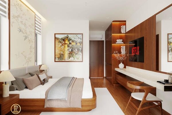 Thiết Kế Nội Thất Nhà Phố Hiện Đại, Sang Trọng Tại Thái Bình 4 Thiết kế nội thất nhà phố phòng ngủ master tầng 2