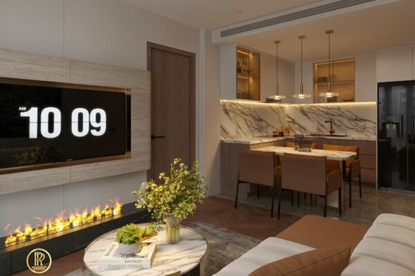 Thiết kế nội thất chung cư lumiere 68m2 Vinsmart City phong cách hiện đại, sang trọng