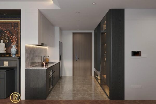 Thiết Kế Nội Thất Chung Cư Lumiere Vinsmart City 75m2 2 Phòng Ngủ 4 Nội thất chung cư lumiere 75m2 khu vực cửa vào ảnh 1