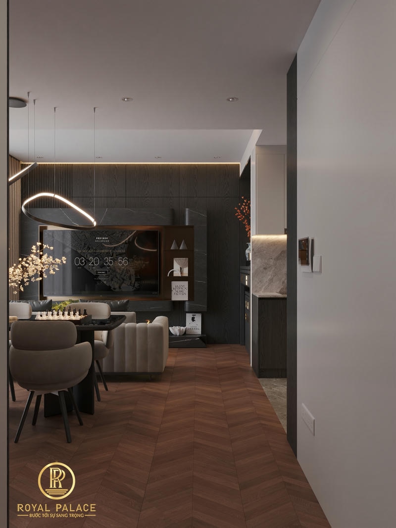Thiết Kế Nội Thất Chung Cư Lumiere Vinsmart City 75m2 2 Phòng Ngủ 22 Nội thất chung cư lumiere 75m2 khu vực cửa vào ảnh 2