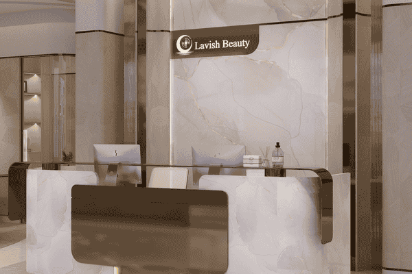 Thiết kế nội thất phòng khám Lavish Beauty khư vực lễ tân