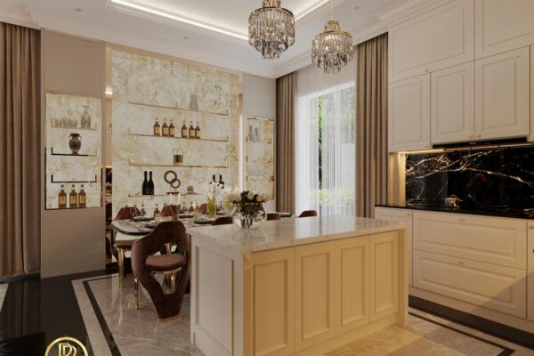 Thiết kế nội thất vinhome cổ loa khu vực bàn bar