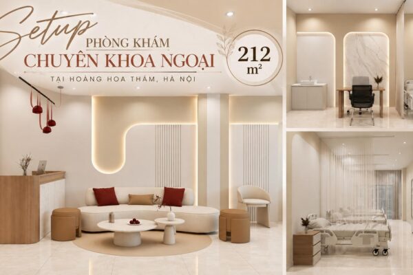 Thiết Kế Phòng Khám Chuyên Khoa Ngoại 212m² Tại Hoàng Hoa Thám, Hà Nội